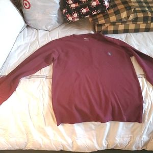 US POLO ASSN Maroon Thermal Long Sleeve Shirt